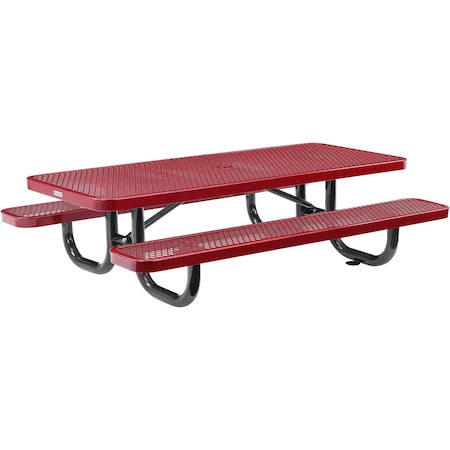 Global Industrial Rectangle Kids Picnic Table, Red, Expanded Metal, 6 ft L 277152KRD